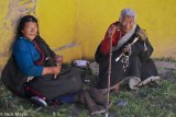 Lady Devotees With Prayer Wheels