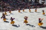Monks Performing A Tshechu Dance