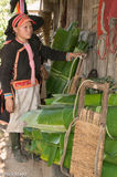 Black Dao Woman With Banana Leaves