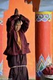 Nun Praying at Larung Gar