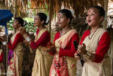 Four Girls In The Bihu Dance Group