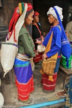 Golden Palaung Women With Bags