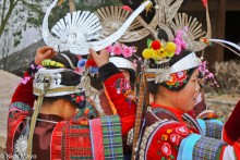 Adjusting The Festival Headdress