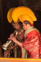 Playing Horns At The Torgya Festival