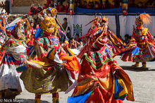 Tshechu Masks Decorated With Skulls