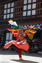 Masked Monk Performing A Cham Dance