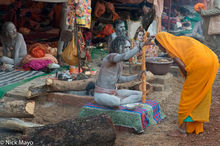 Naga Sadhu Blessing Woman