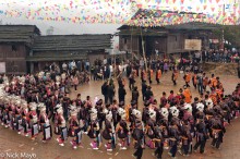 Mini Skirted Miao In Festival Formation 