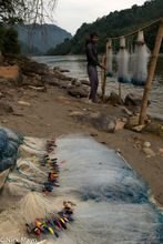 Bihari Fisherman Preparing Nets