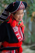 Red Dao Woman At Year End Market