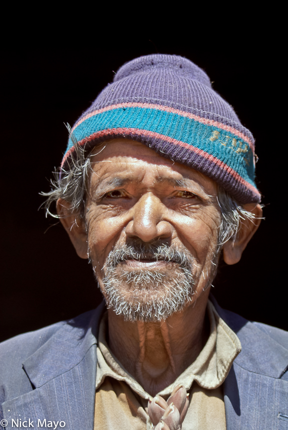 An old man with a short white beard in the Gori Ganga valley.