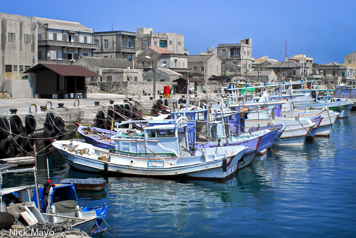 Fishing boats in the harbour on Jiang Ciang island.