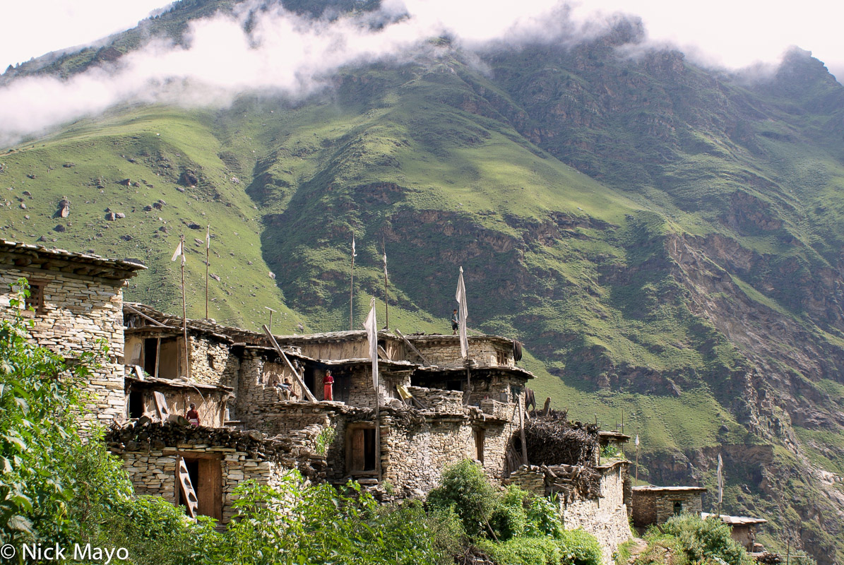 Tarakot village where external ladders are used to connect floors.