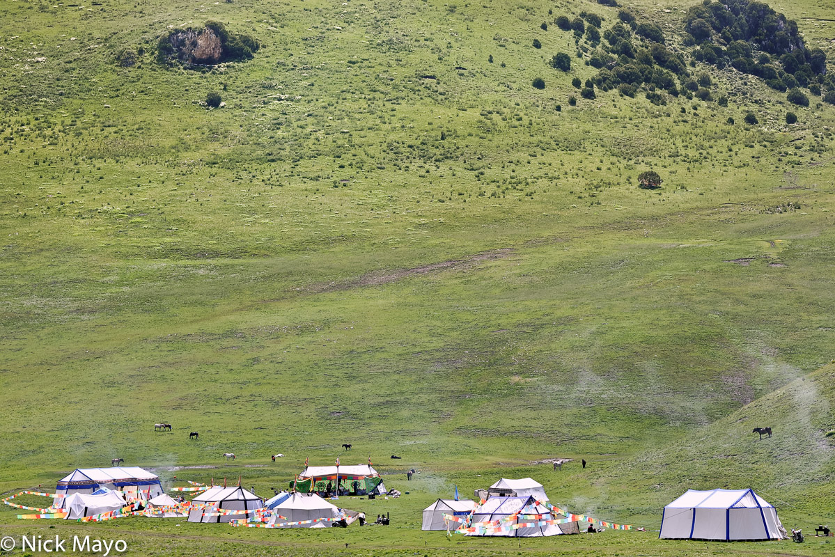 Festival tents at a grassland horse festival near Manigango.