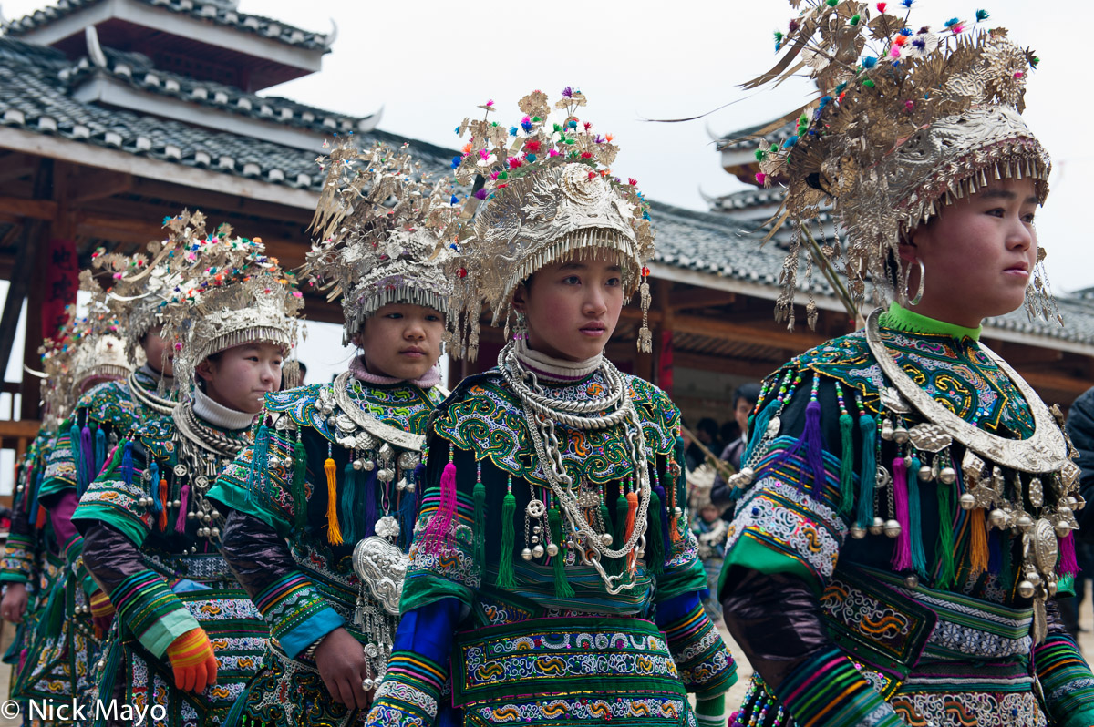 Miao girls at a village festival in Mei De.