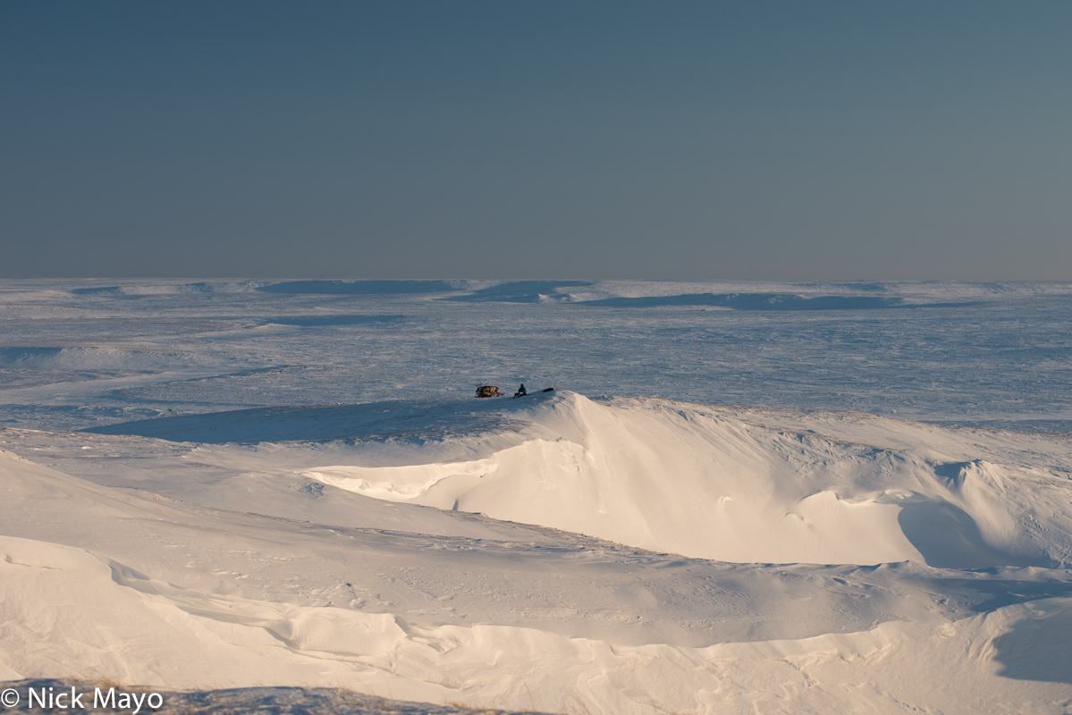 The Siberian Arctic Yamal peninsula tundra in winter.