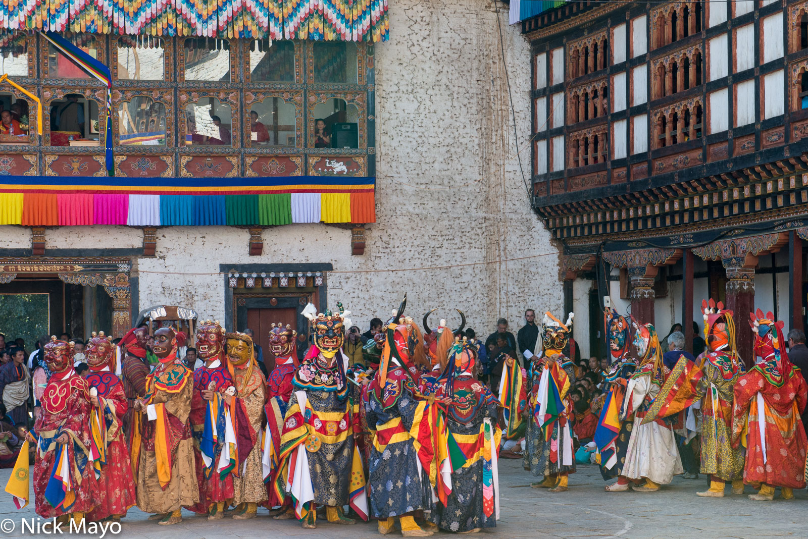 Masked monks at the annual tshechu in Trashigang dzong.