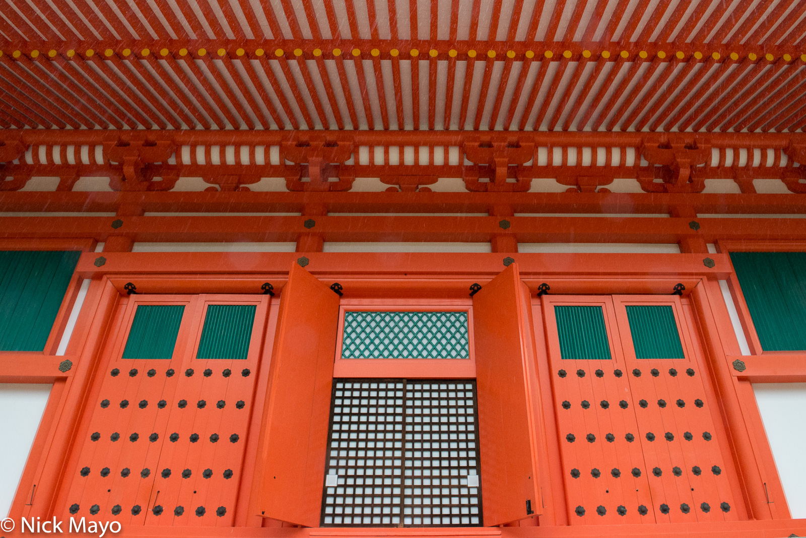 A doorway in the Konpon Daito pagoda in the Danjo Garan-on complex at Koyasan.