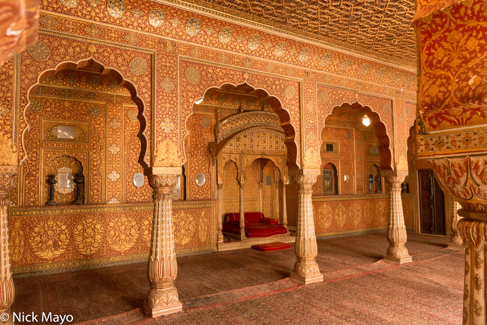 The throne room at the Junagarh fort in Bikaner.