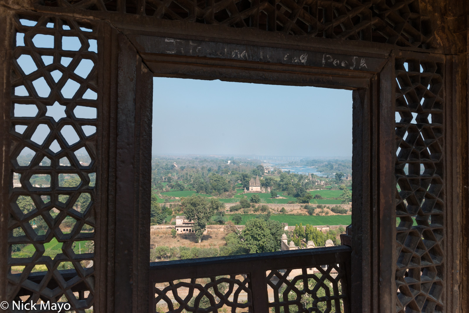 A view of the Betwa river plain from the Jahangir Mahal at Orchaa.