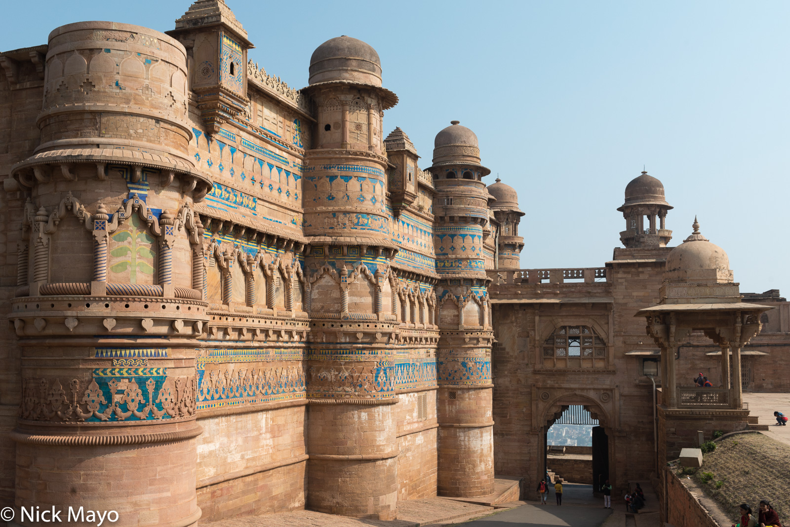 The gateway to the Man Singh palace at Gwalior fort.
