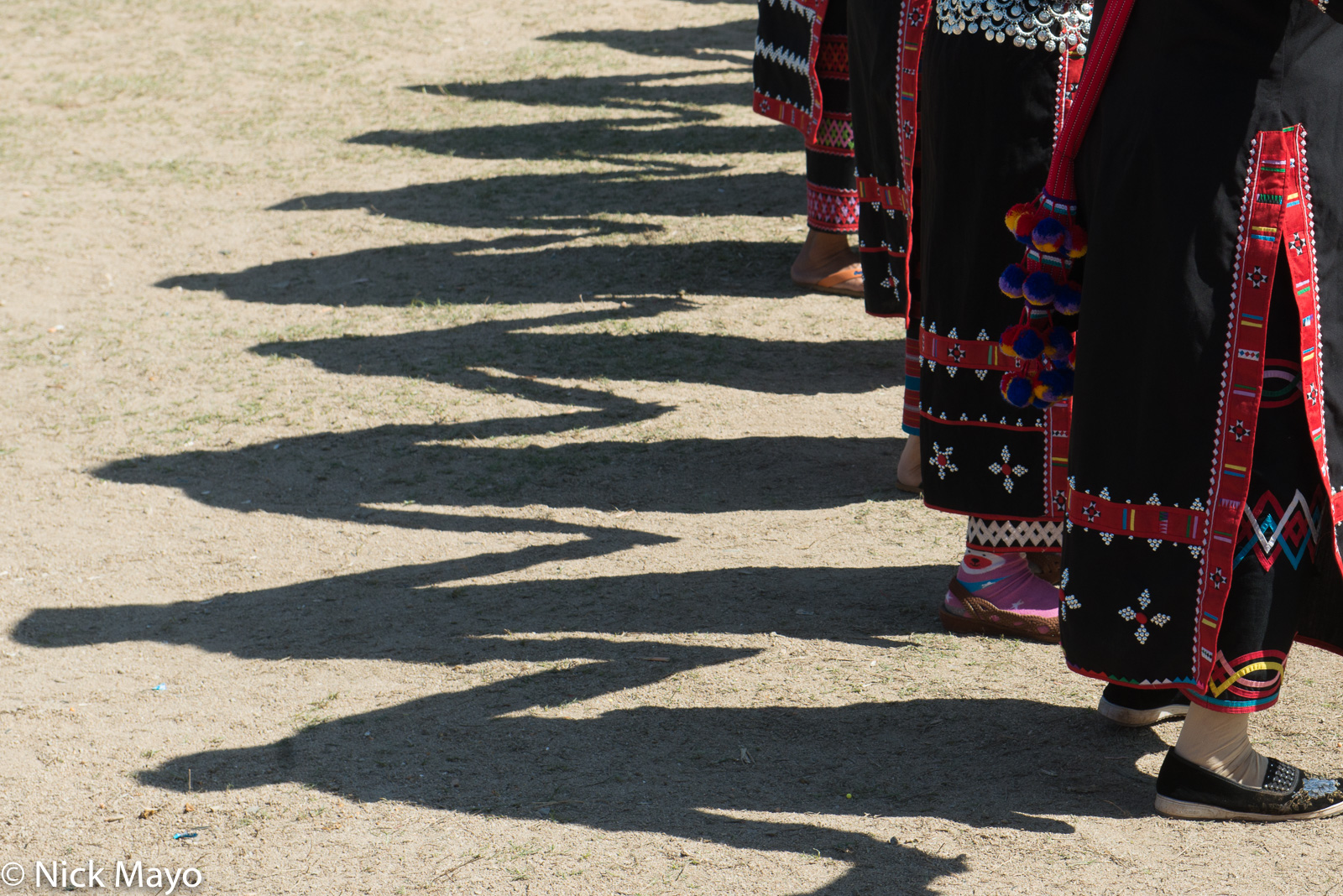 Shadows of dancers at a Lahu New Year festival in Kengtung.