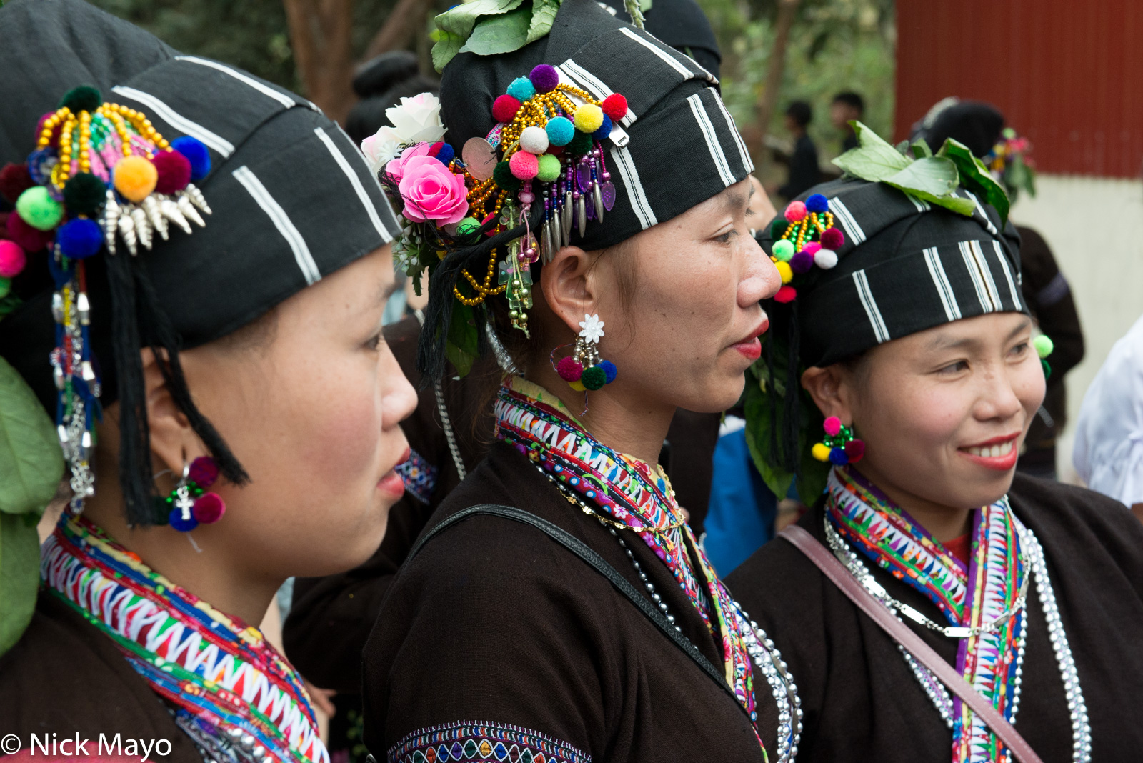 Three Lu women at a New Year festival in the Nam Ma valley.