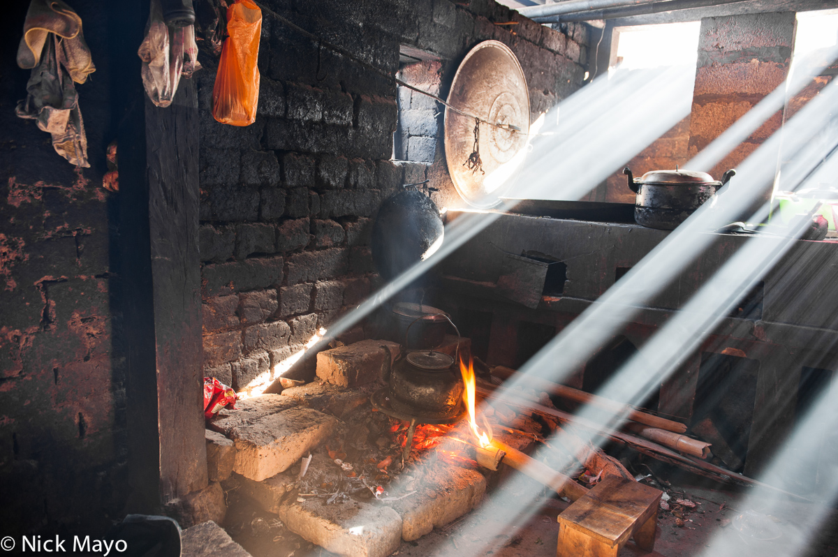 Sunlight entering though the windows of a kitchen in Yi Shan Chuan.