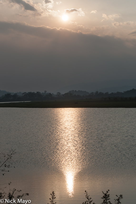 Sunset at Kaziranga National Park.