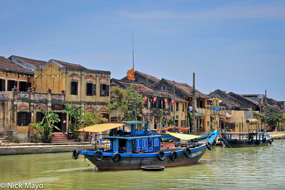 A boat in the fishing harbour in the city of Hoi An.