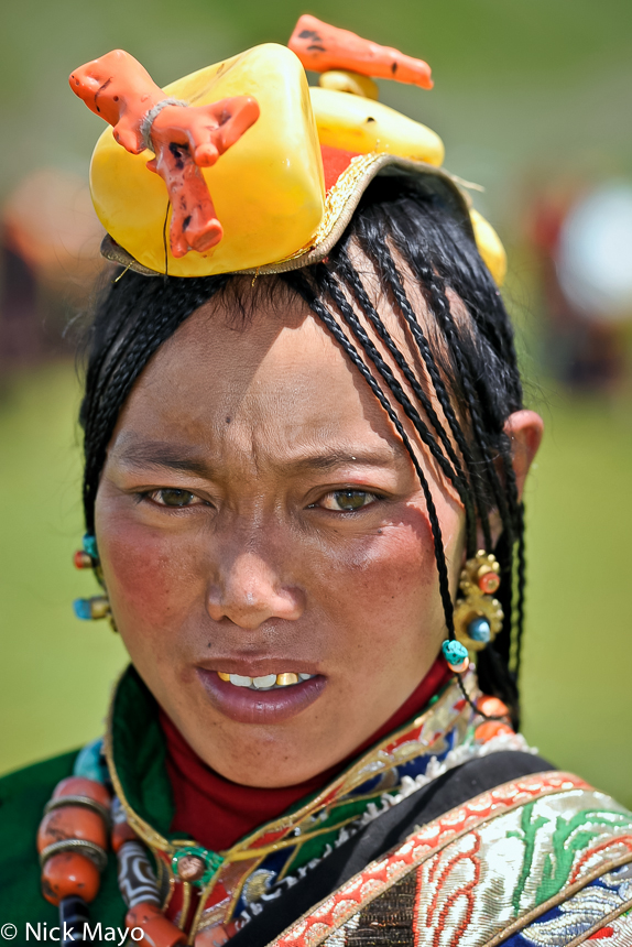 A Tibetan woman at a festival in Sershul.