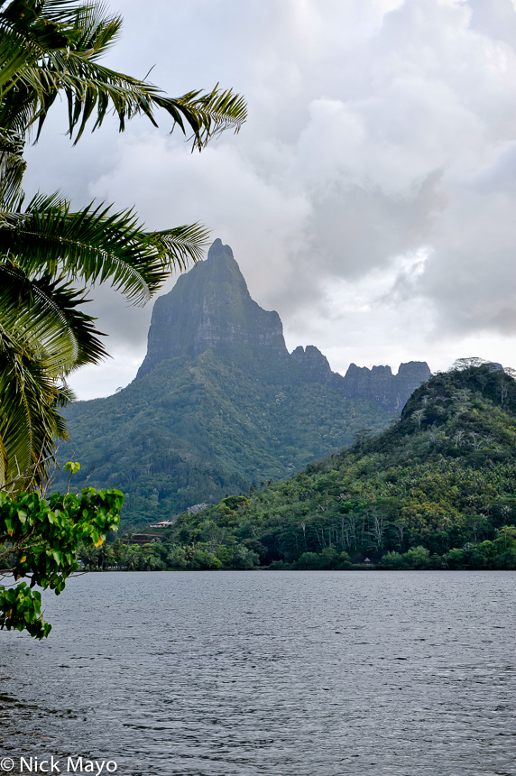 The serrated ridgeline leading to Mouaputa Peak on the island of Moorea.