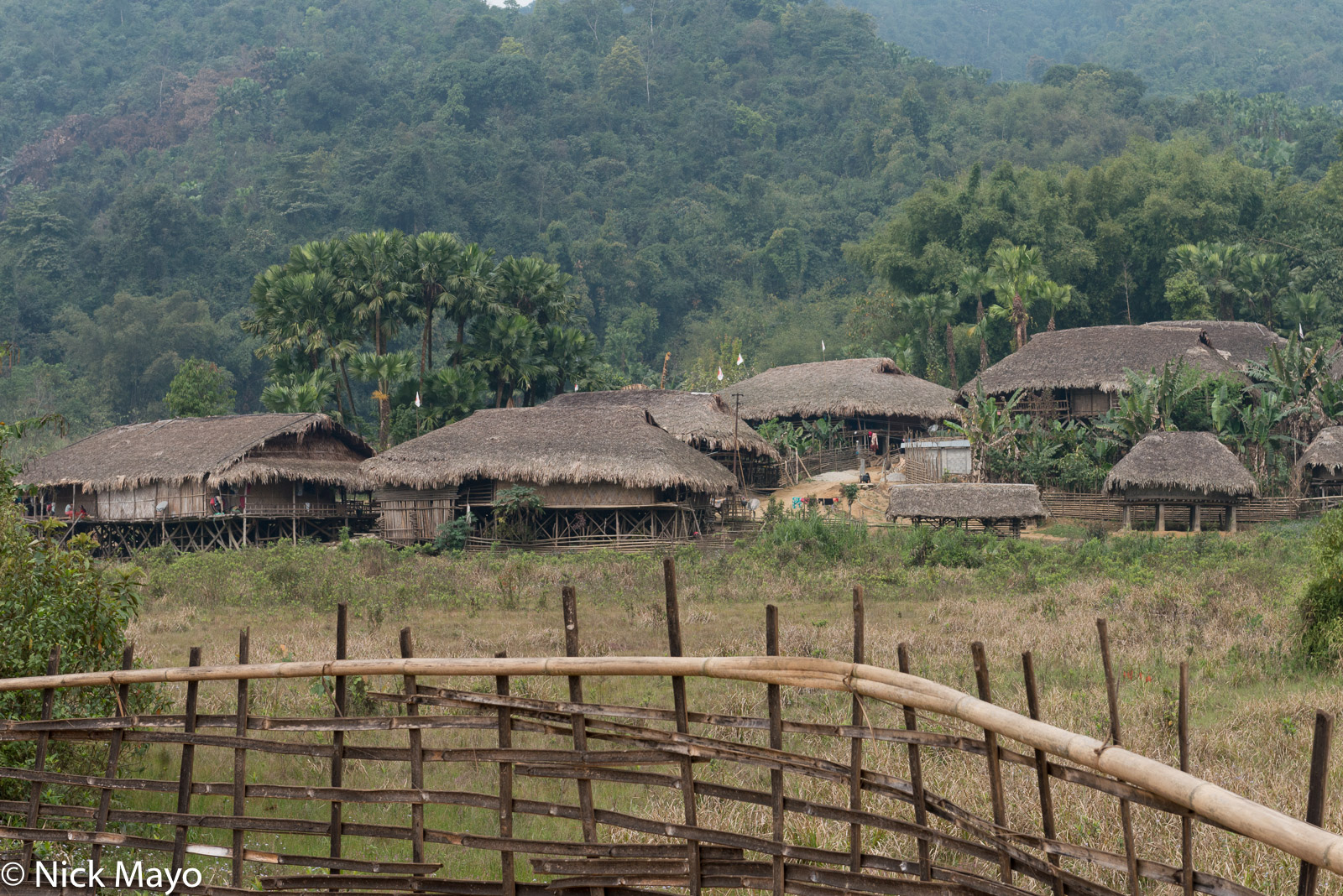 Thatched houses in the Adi Minyong village of Karang.