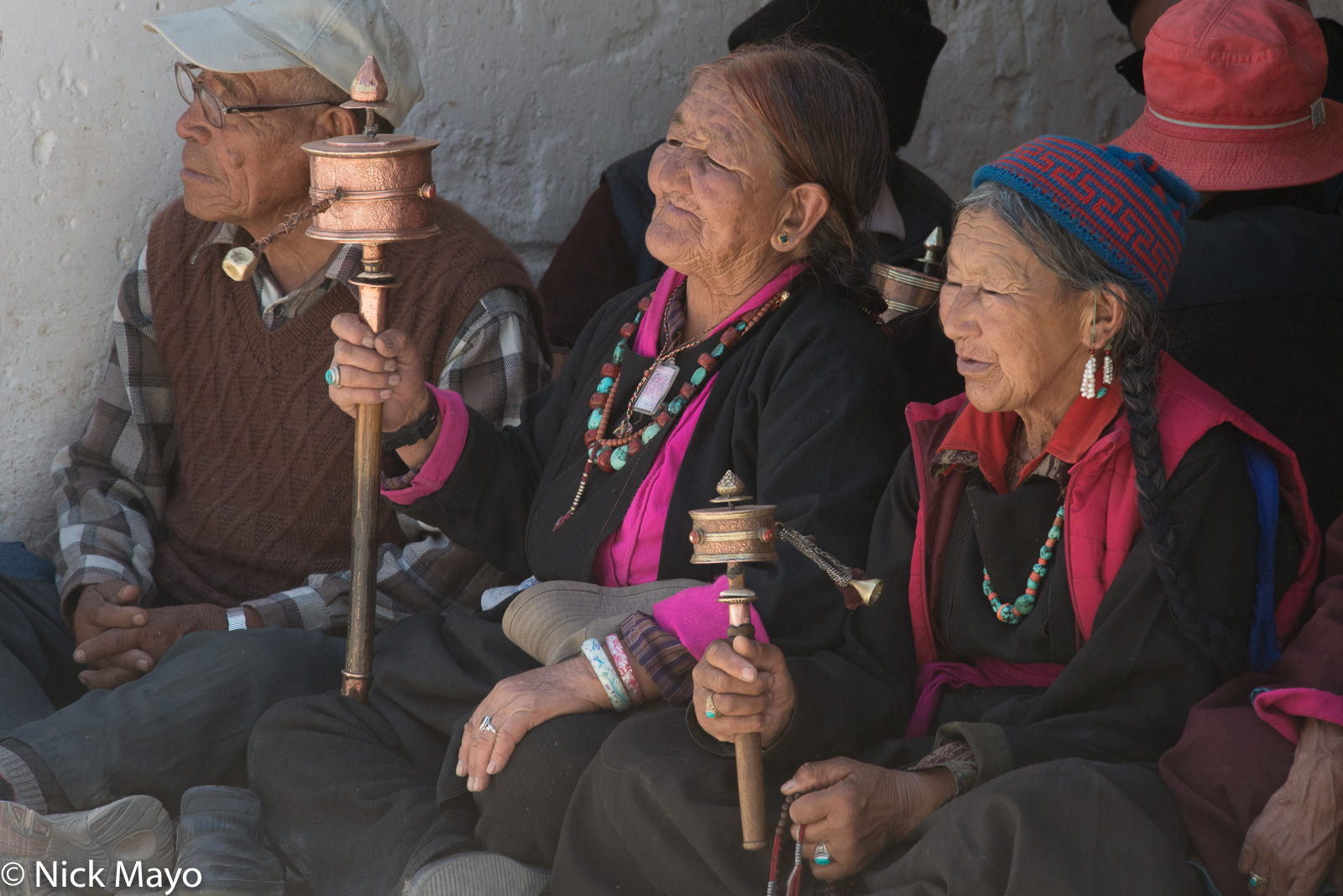 Ladakhi women with prayer wheels at the annual Phyang Tserup.