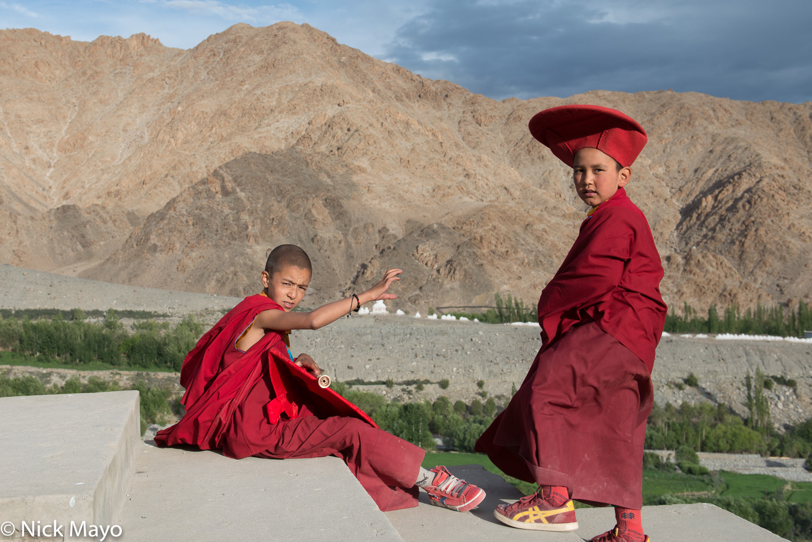 Two young monk attendees at the annual Phyang Tserup.