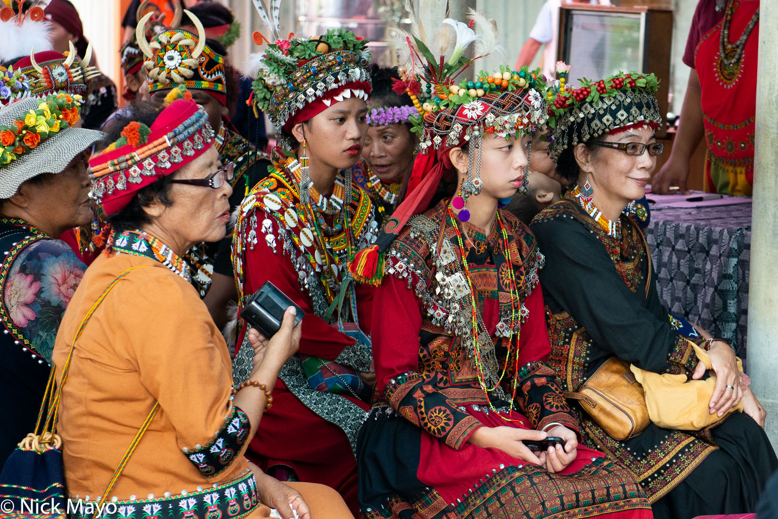 Paiwan women at a harvest festival at Taimali in Taitung County.