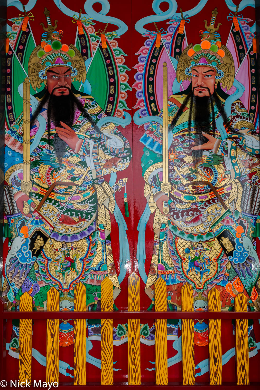 Doorway of a newly constructed temple at Shanshui.