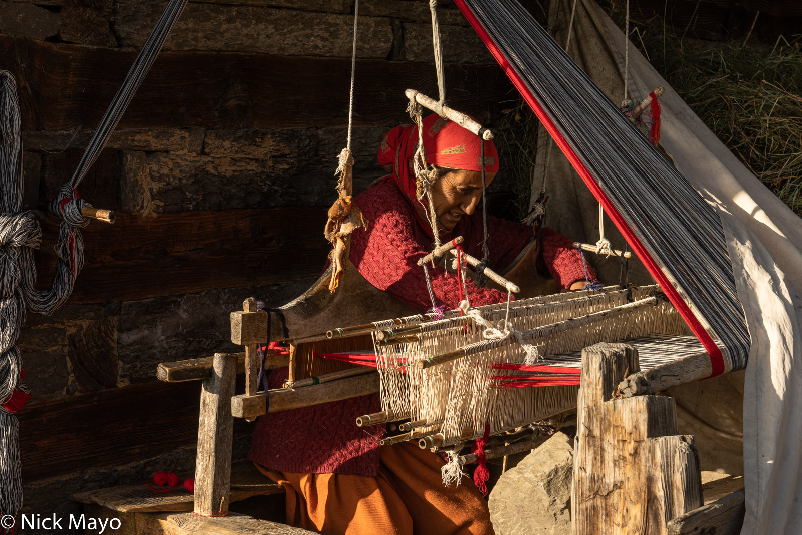 A weaver at work in the village of Jana in the Kulu valley.