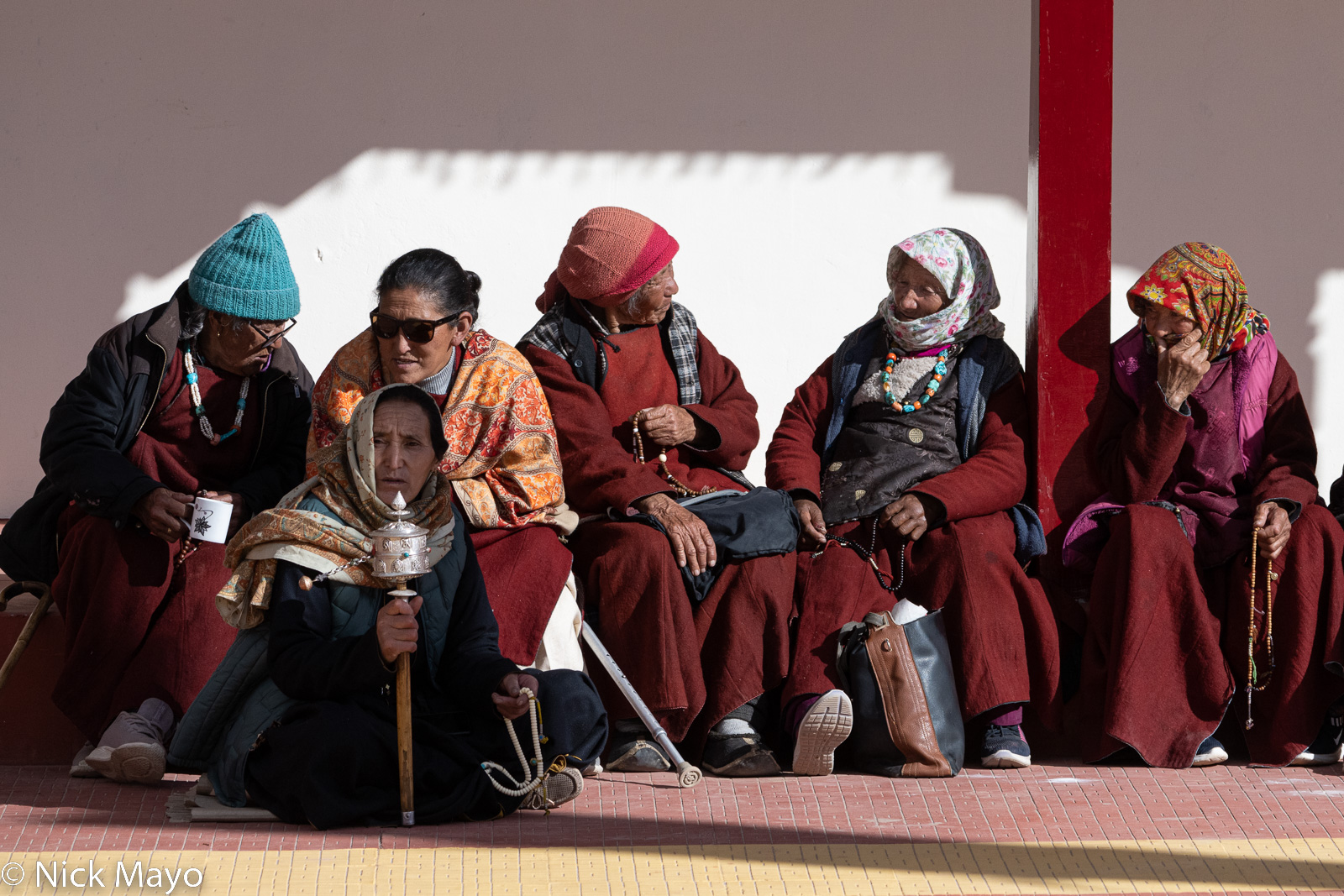 Women at the winter festival held in the Takthok monastery in Sakti.