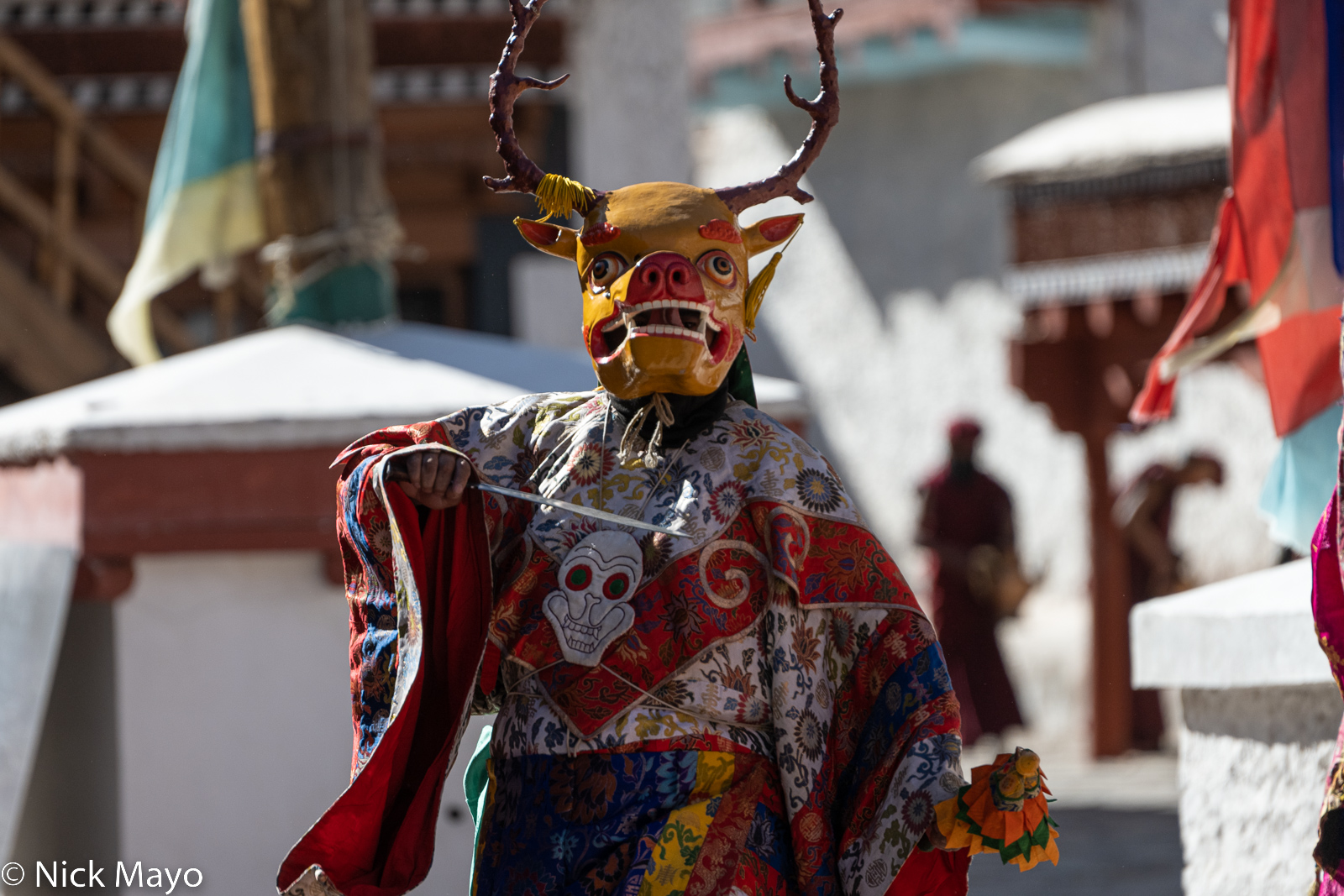 A monk dancing during the winter festival at Hemis monastery.