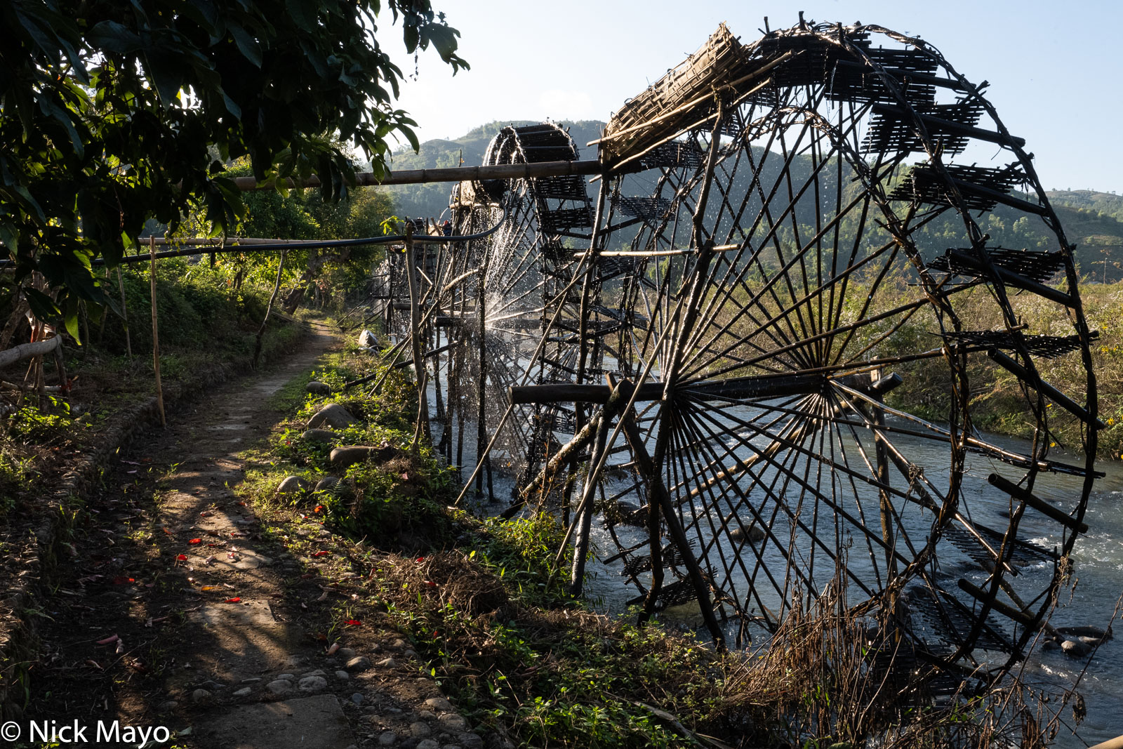 Water wheels on the Nam Mu river at Ban Bo.